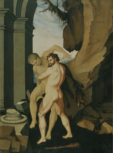 BALDUNG GRIEN, Hans Hercules and Antaeus Sweden oil painting art